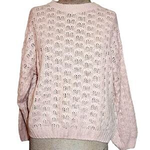 Light Pink Vintage Silk and Angora Blend Sweater Size Small